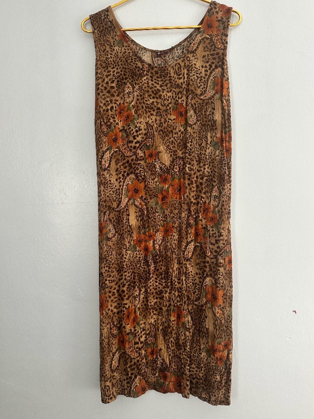 B&K Leopard Print with Brown Paisley Design Dress